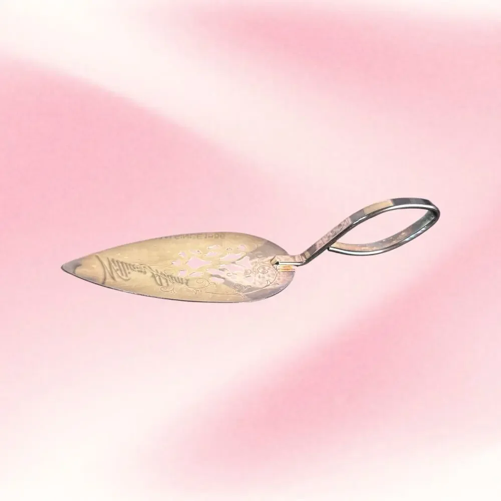 Vintage William Adams Silverplate Pierced Pie Cake Server Italy Original Box
